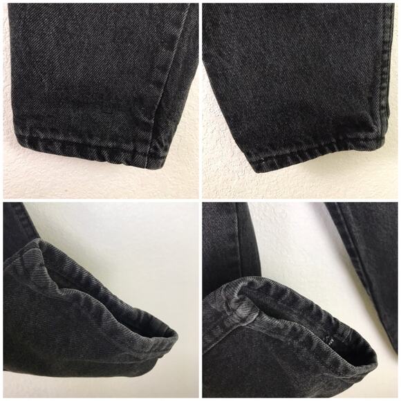 Vintage Chic High Rise Faded Black Tapered Leg Denim Mom Jeans Made in USA 24P - Picture 7 of 10